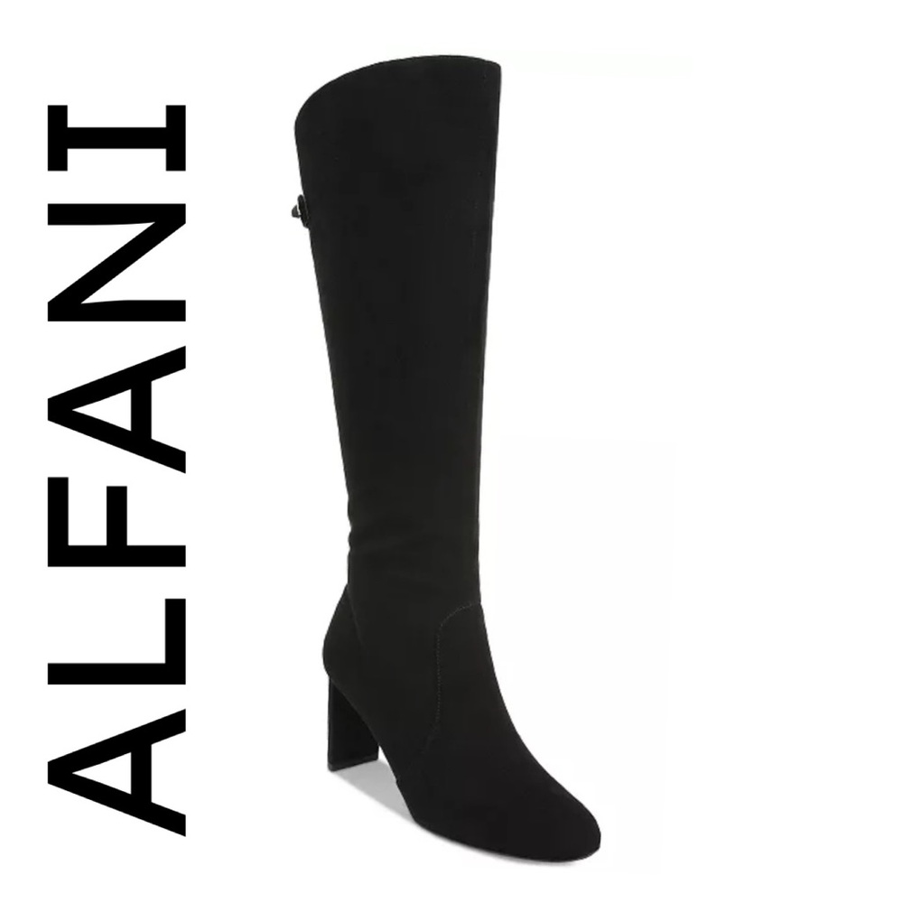 ALFANI Women's Adelayde Knee High Thin Block-Heel Dress Boots, 7M
